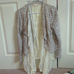 Ryu Brown and Cream Cardigan Sweater